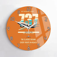 Thumbnail for Boeing 737-300 Classic design on orange no frame wall clock