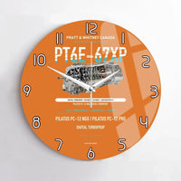 Thumbnail for PT6E-67XP design on orange no frame wall clock