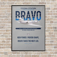 Thumbnail for Cessna Citation Bravo vertical canvas print - framed - light gray background