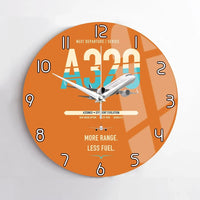 Thumbnail for Airbus A320neo design on orange no frame wall clock