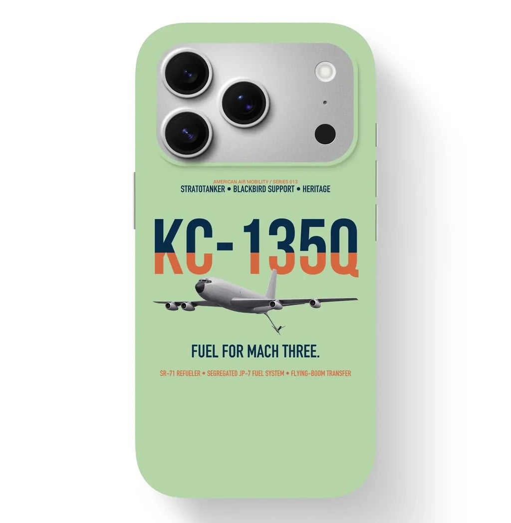 KC-135Q Blackbird Tanker design on light green magsafe iphone case, for iPhone 17 Pro