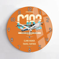 Thumbnail for Cessna 182 Skylane design on orange no frame wall clock