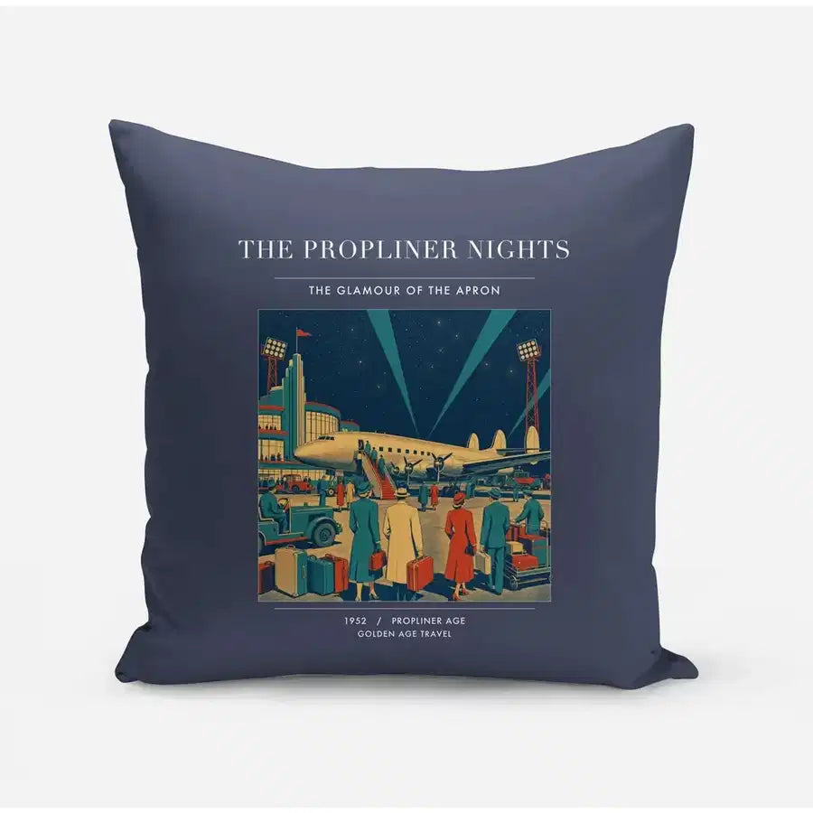 VINTAGE G4080 - The Propliner Nights - Designed Pillows design on navyblue