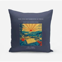 Thumbnail for VINTAGE G4500 - The Five Hundredth Sunrise - Designed Pillows design on navyblue