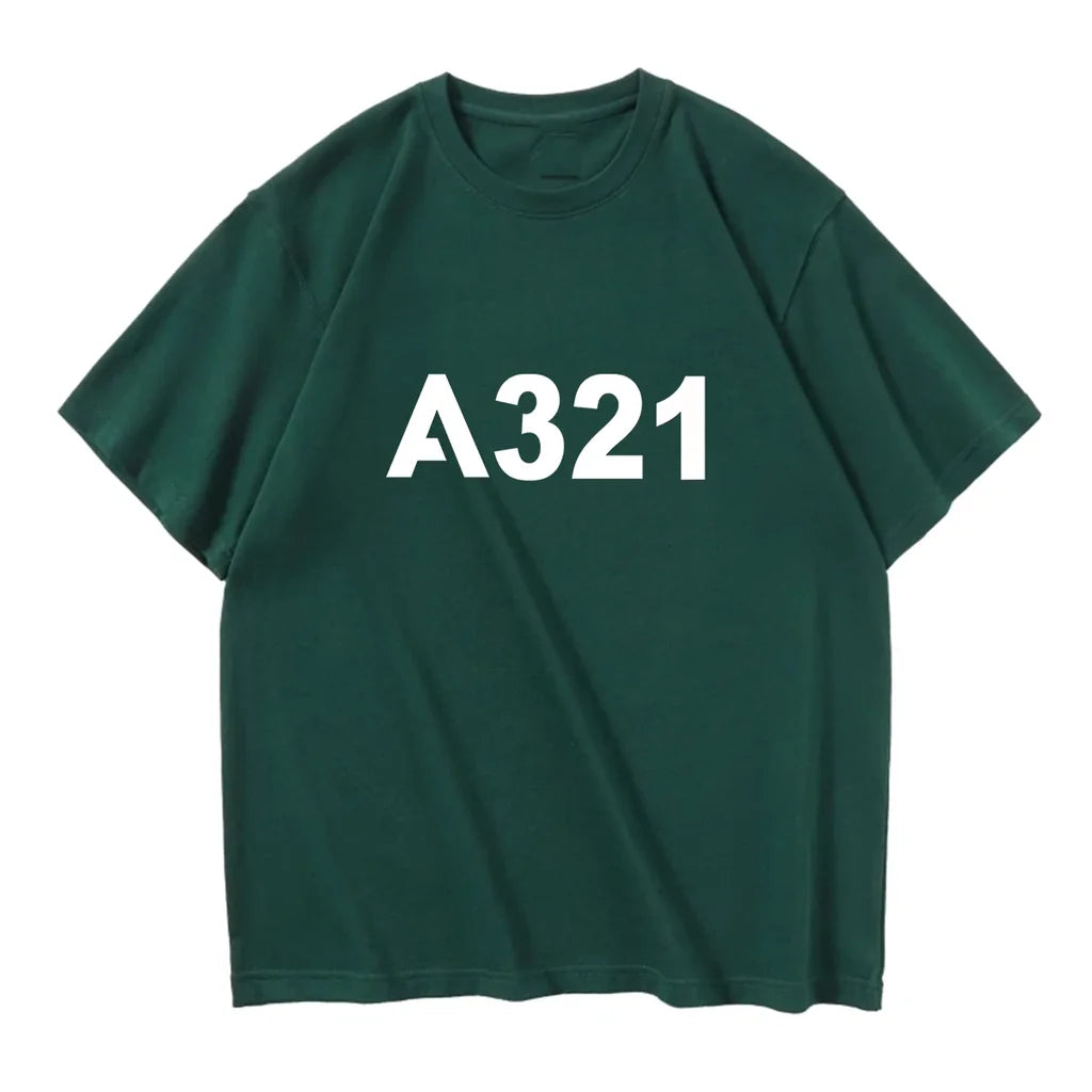 A321 Flat Text Designed Relax Fit T-Shirts - view 11