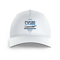 Thumbnail for Convair 580 design on white printed hat
