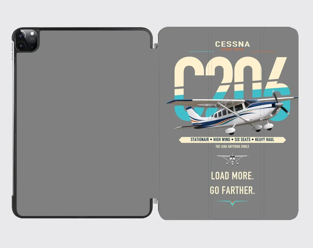 Cessna 206 Stationair design on gray ipad tablet case