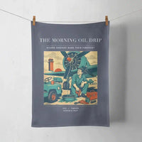 Thumbnail for VINTAGE G4266 - The Morning Oil Drip - Designed Towels design on navyblue