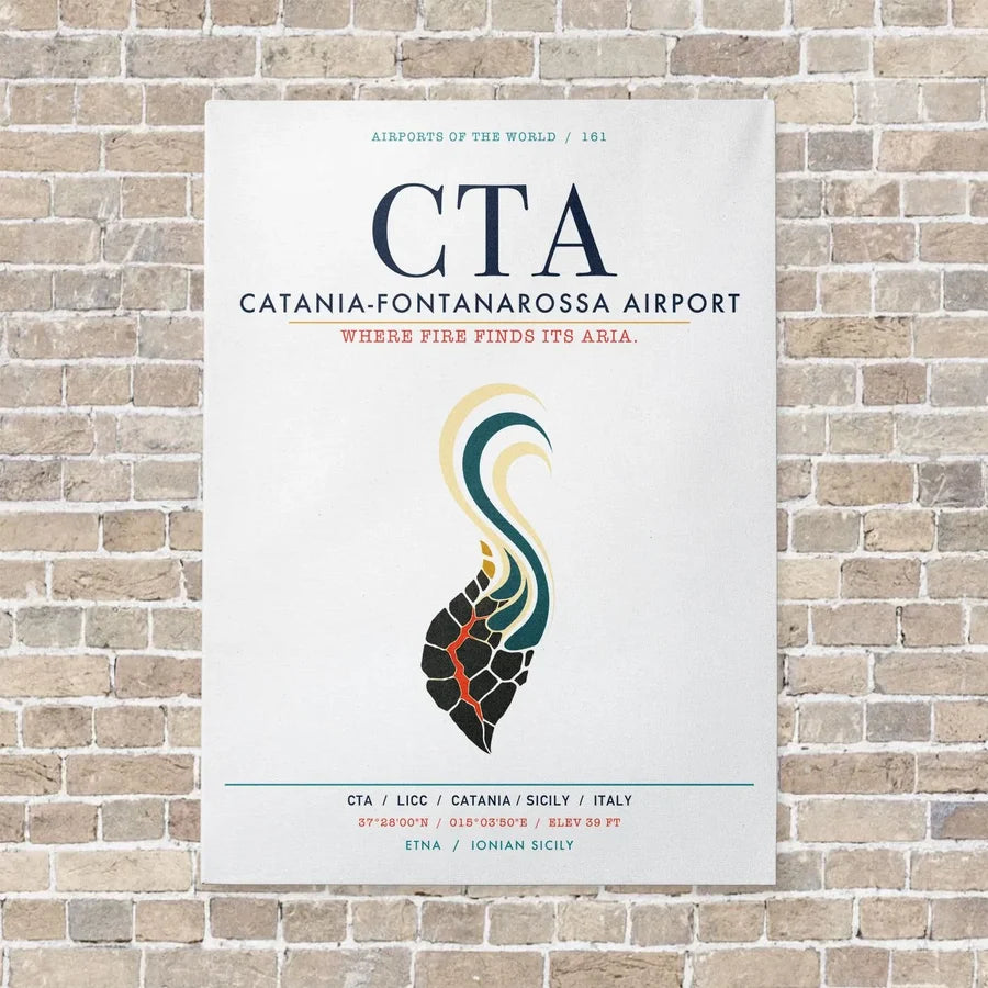 Catania-Fontanarossa Airport CTA vertical canvas print - no frame - white background