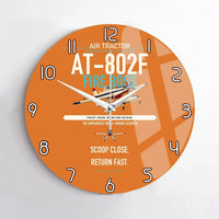Thumbnail for Air Tractor AT-802F Fire Boss design on orange no frame wall clock