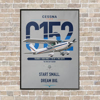 Thumbnail for Cessna 152 vertical canvas print - framed - light gray background