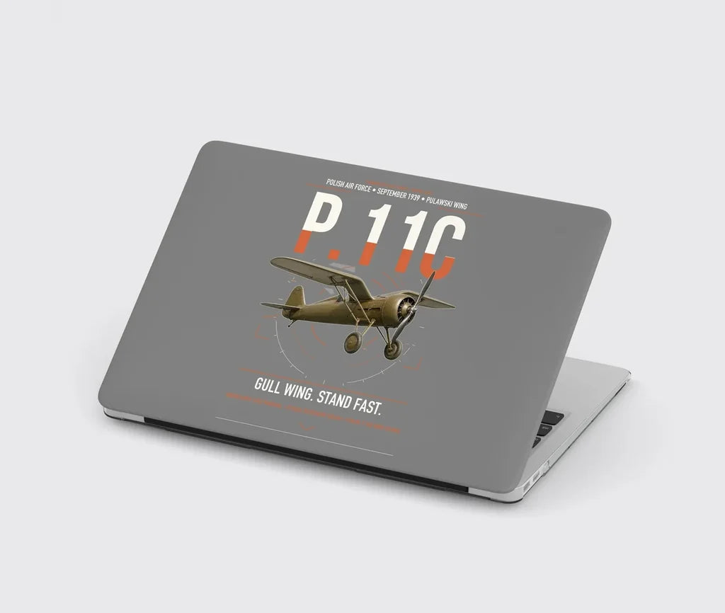 PZL P.11c design on gray MacBook case