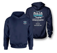 Thumbnail for Diamond DA40 design on navy blue double-side hoodie, double-side print