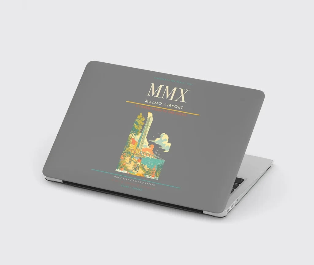 Malmo Airport (MMX) design on gray MacBook case