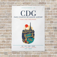 Thumbnail for Paris Charles de Gaulle Airport CDG vertical canvas print - no frame - white background