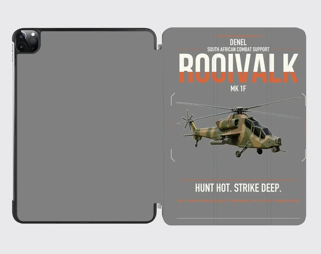 Denel Rooivalk Mk 1F design on gray ipad tablet case