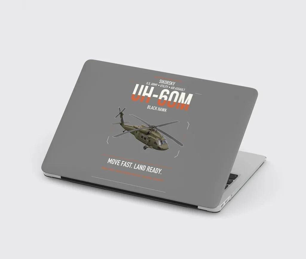 Sikorsky UH-60M Black Hawk design on gray MacBook case
