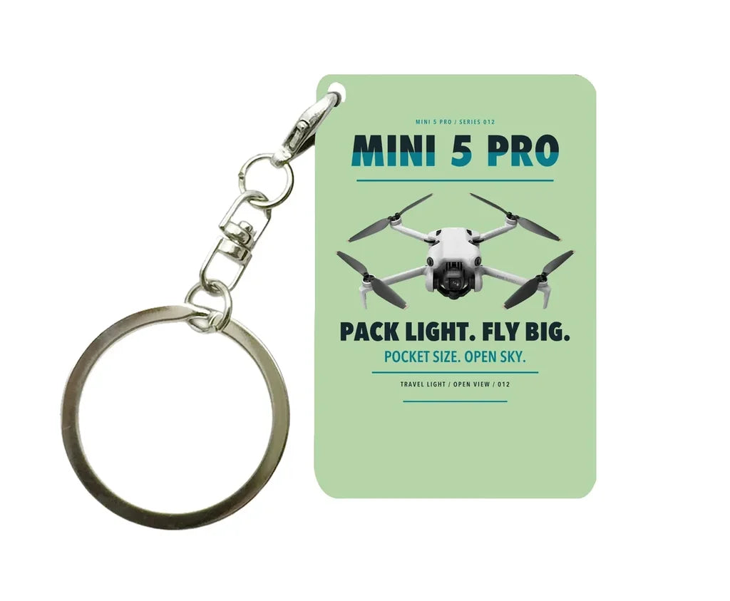DJI Mini 5 Pro Key Chain design on light green key chain