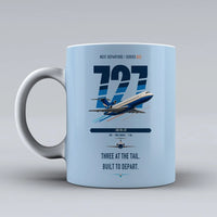 Thumbnail for Boeing 727-200 double-side print on light blue ceramic mug