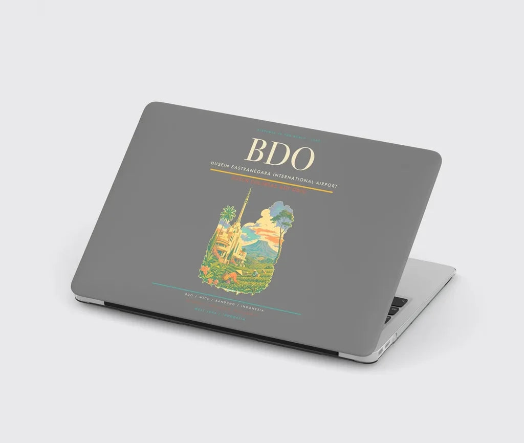 Husein Sastranegara International Airport (BDO) design on gray MacBook case
