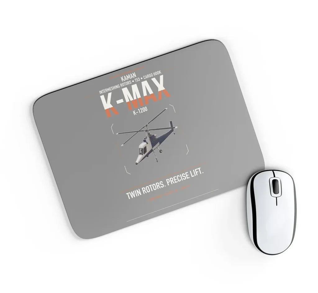 Kaman K-1200 K-MAX design on gray rectangle mouse pad