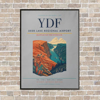 Thumbnail for Deer Lake Regional Airport YDF vertical canvas print - framed - light gray background