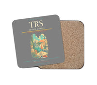 Thumbnail for Trieste Airport (TRS) design on gray 1 piece coaster