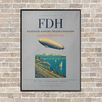 Thumbnail for Bodensee-Airport Friedrichshafen FDH vertical canvas print - framed - light gray background