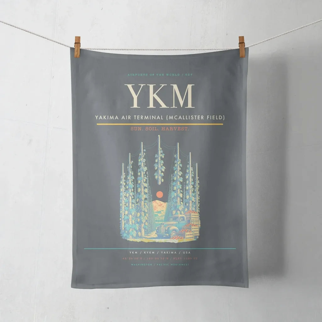 Yakima Air Terminal (McAllister Field) (YKM) design on gray towel