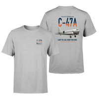 Thumbnail for C-47A Skytrain design on light gray double-side t-shirt, double-side print