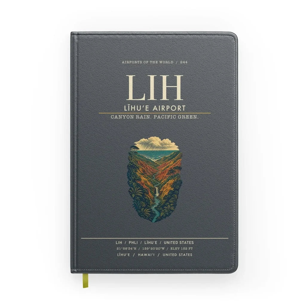 Līhuʻe Airport (LIH) design on gray notebook