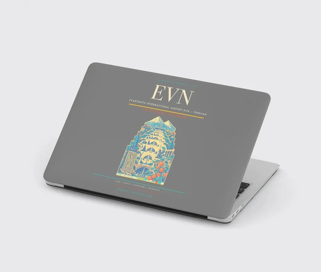 Zvartnots International Airport (EVN) design on gray MacBook case