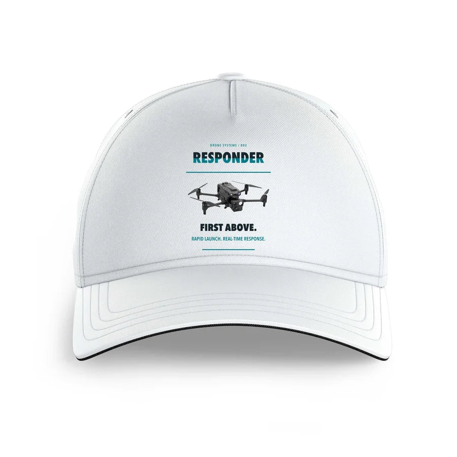 BRINC Responder design on white printed hat