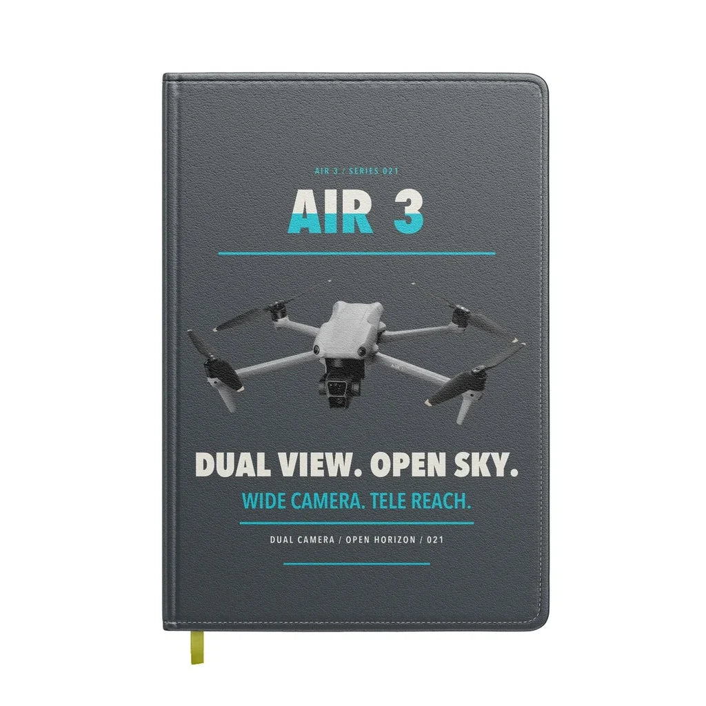 DJI Air 3 design on gray notebook