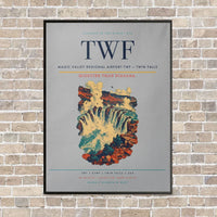 Thumbnail for Magic Valley Regional Airport TWF — Twin Falls vertical canvas print - framed - light gray background
