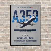 Thumbnail for Airbus A350-1000 vertical canvas print - framed - light gray background