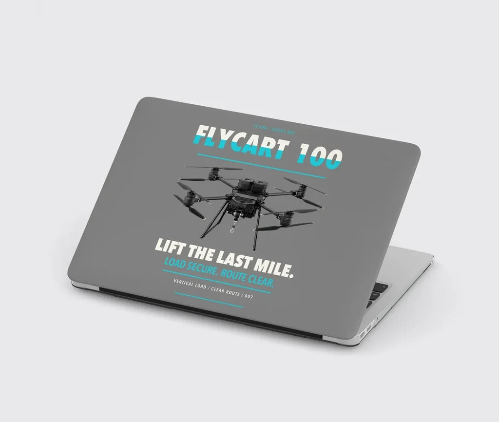 DJI FlyCart 100 design on gray MacBook case