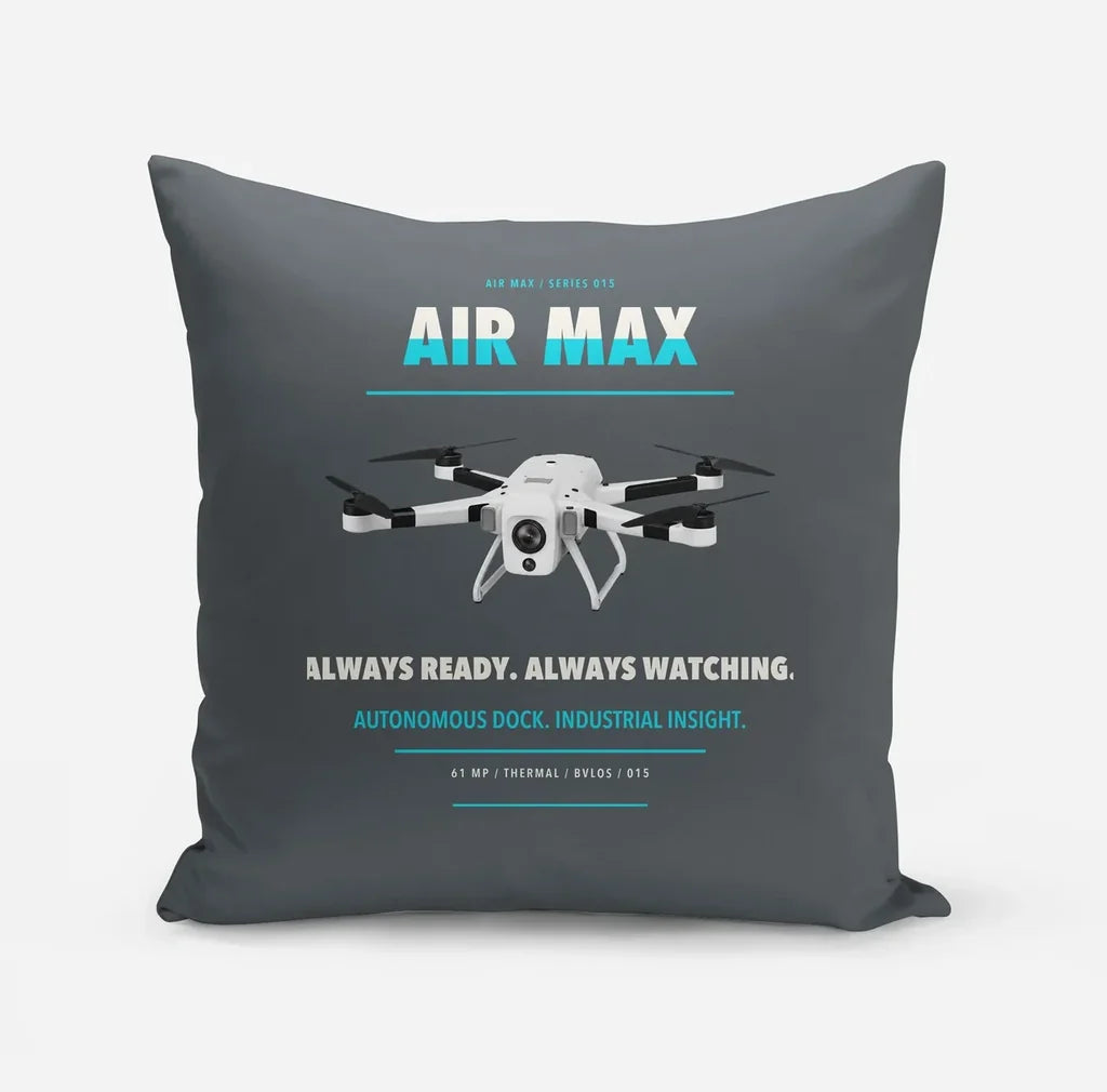 Percepto Air Max design on gray pillow