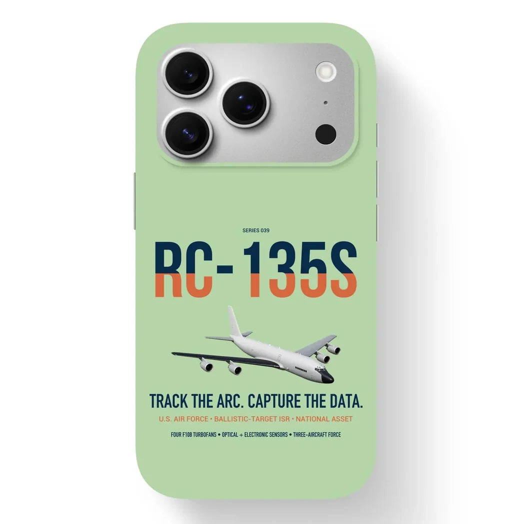 RC-135S Cobra Ball design on light green magsafe iphone case, for iPhone 17 Pro