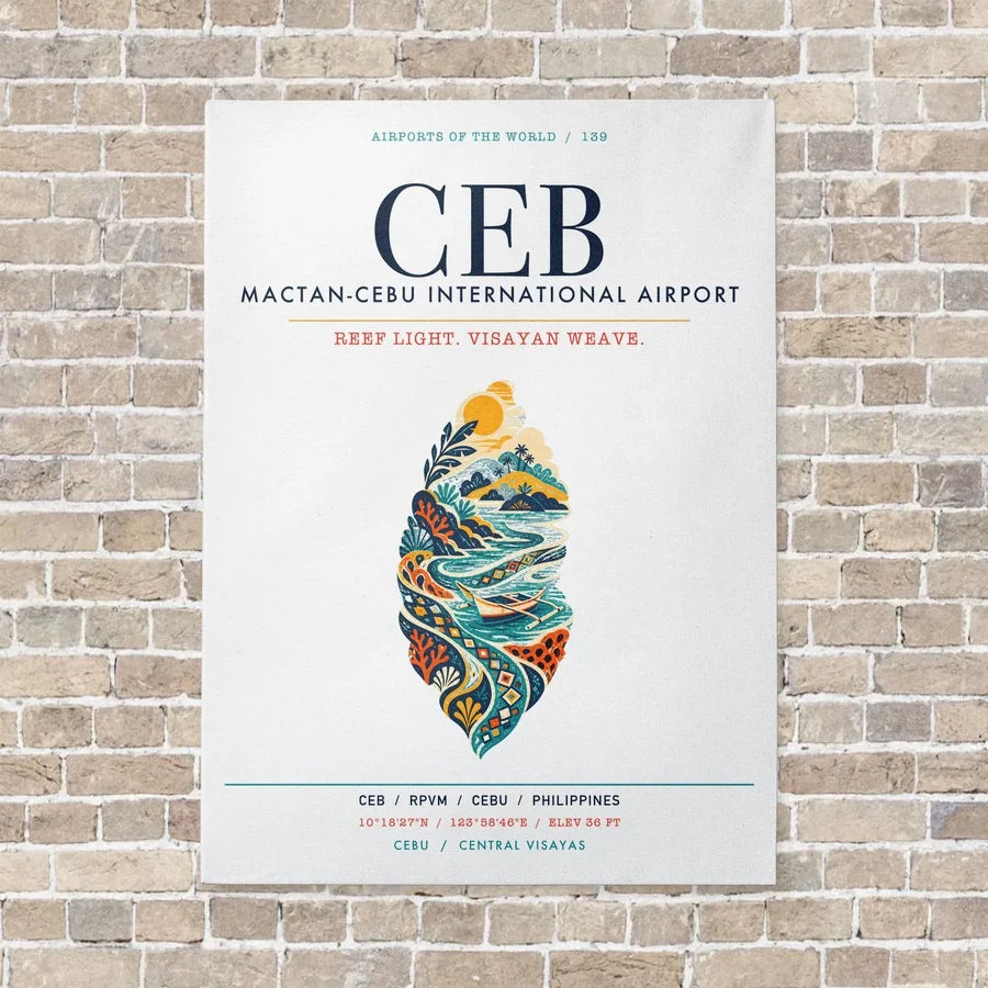 Mactan-Cebu International Airport CEB vertical canvas print - no frame - white background