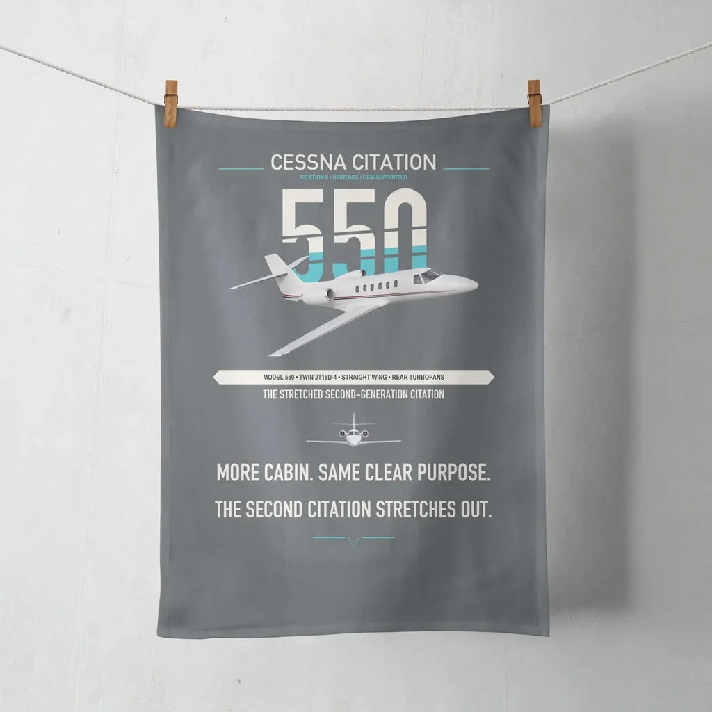 Cessna Citation 550 - Citation II design on gray towel