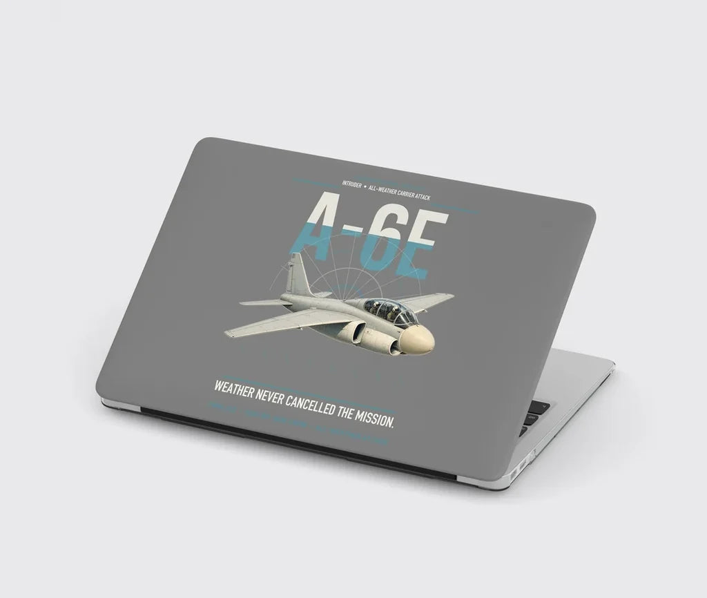 A-6E Intruder design on gray MacBook case