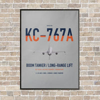 Thumbnail for Boeing KC-767A vertical canvas print - framed - light gray background