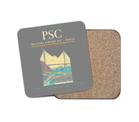 Thumbnail for Tri-Cities Airport (PSC) design on gray 1 piece coaster