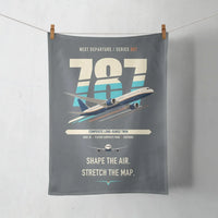 Thumbnail for Boeing 787-9 Dreamliner design on gray towel