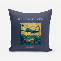 Thumbnail for VINTAGE G4501 - The Blackout Landing - Designed Pillows design on navyblue