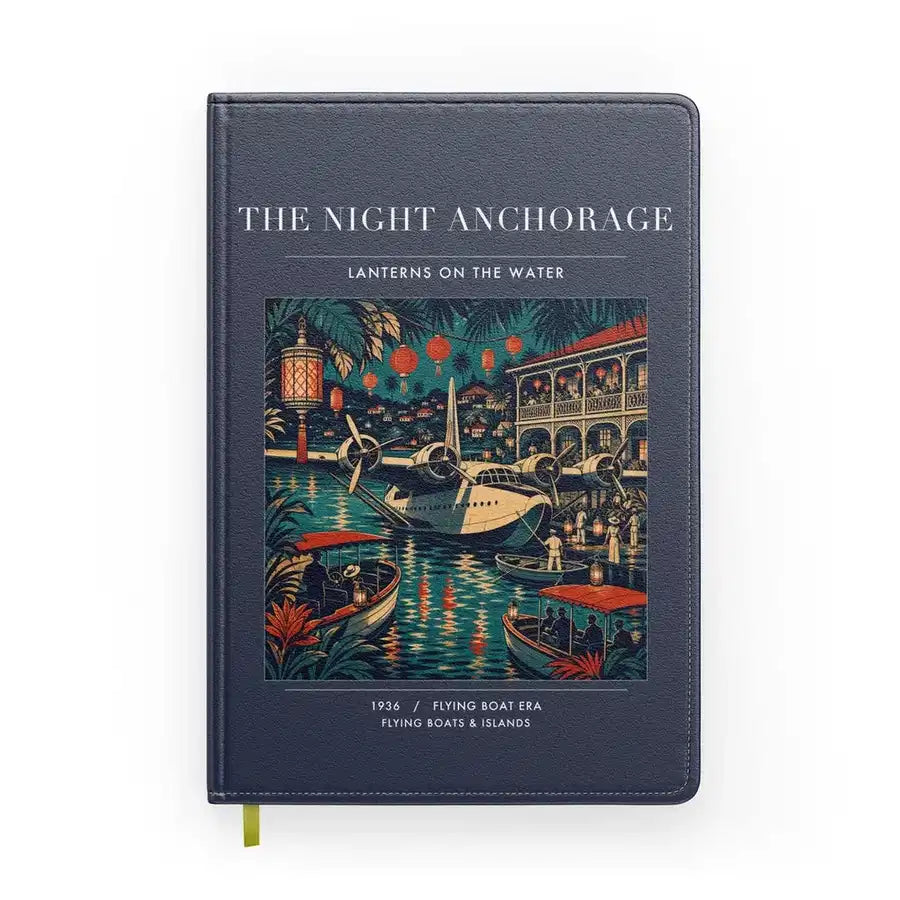 VINTAGE G4063 - The Night Anchorage - Designed Notebooks design on navyblue