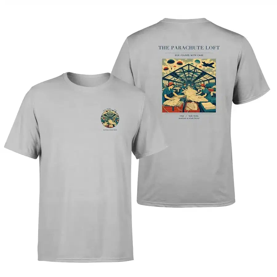 VINTAGE G4508 - The Parachute Loft - Double-Side T-Shirt design on lightgray double side t shirt