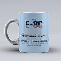 Thumbnail for E-8C Joint STARS design on light blue ceramic mug, double-side print