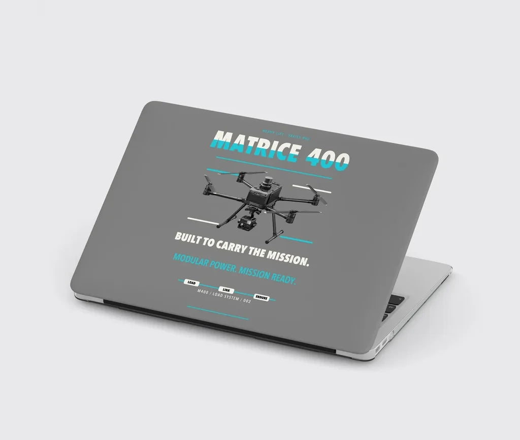 DJI Matrice 400 design on gray MacBook case